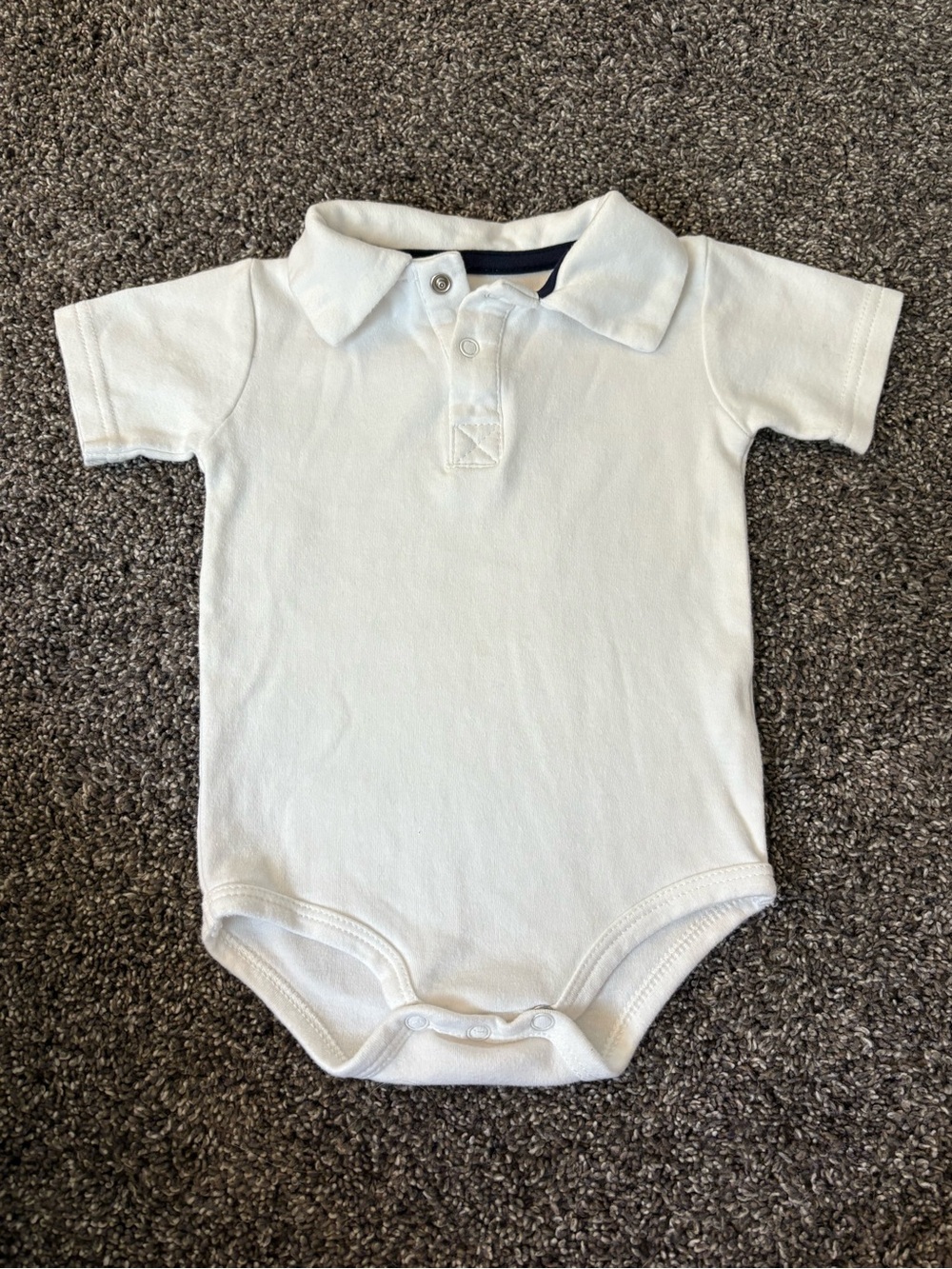 Baby Polo One-Piece Bodysuit in White